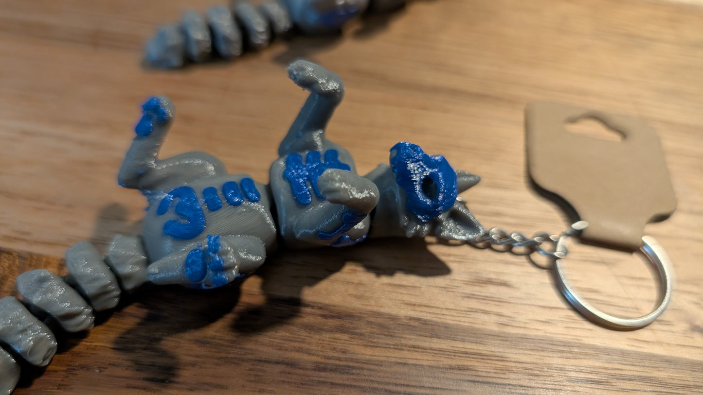 3D Printed Articulated Skeleton Wolf Keychain
