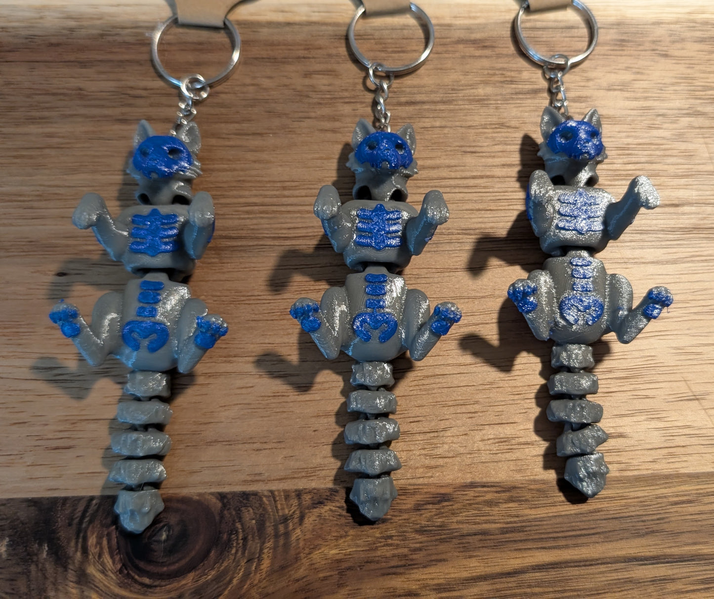 3D Printed Articulated Skeleton Wolf  Keychain