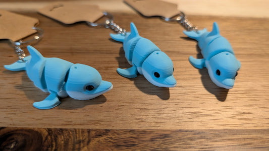 3D Printed Articulated Dolphin Keychain